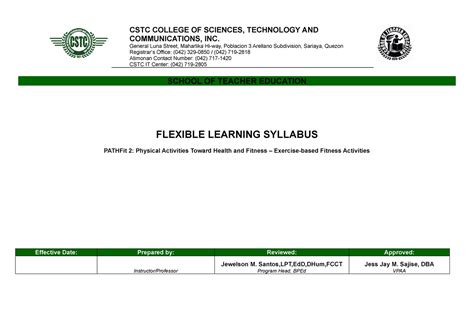 ust pathfit|Syllabus Pathfit.